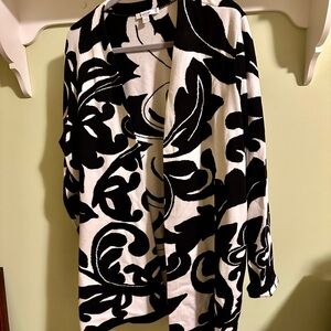 Chico's Monochrome Abstract Cardigan